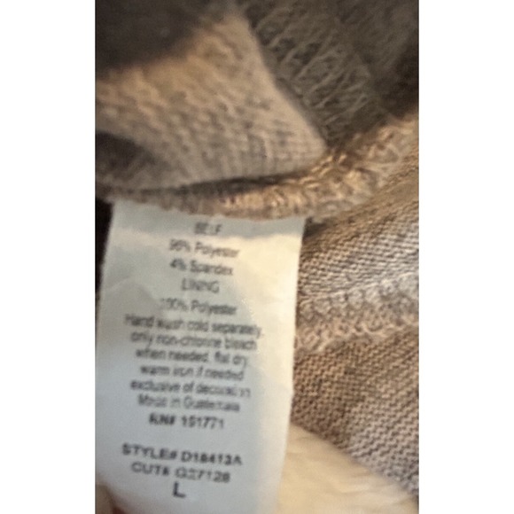 Womens Taupe Long Sleeve Dress Large Ruffled Accents Super Soft! - Picture 10 of 10